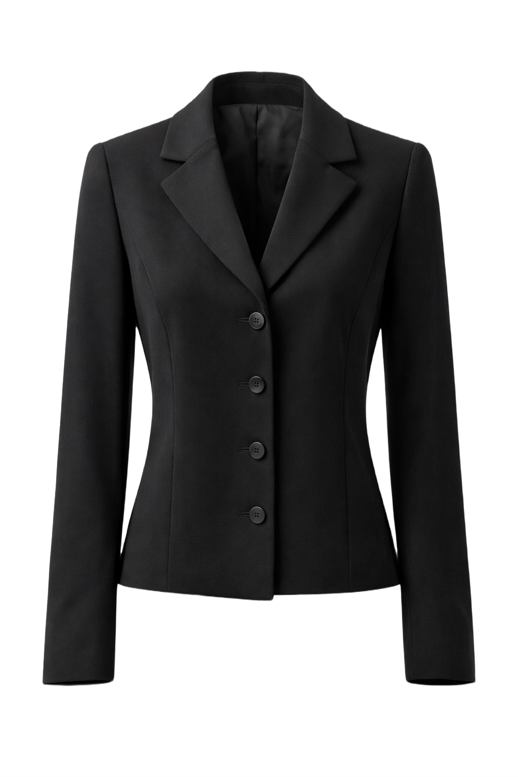 1990s Black Wool Blazer - Front View