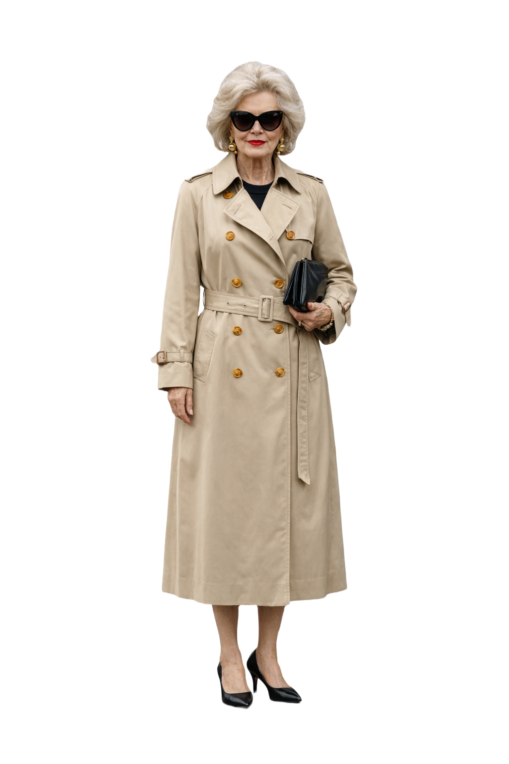 1980s Beige Cotton Trench Coat - Model