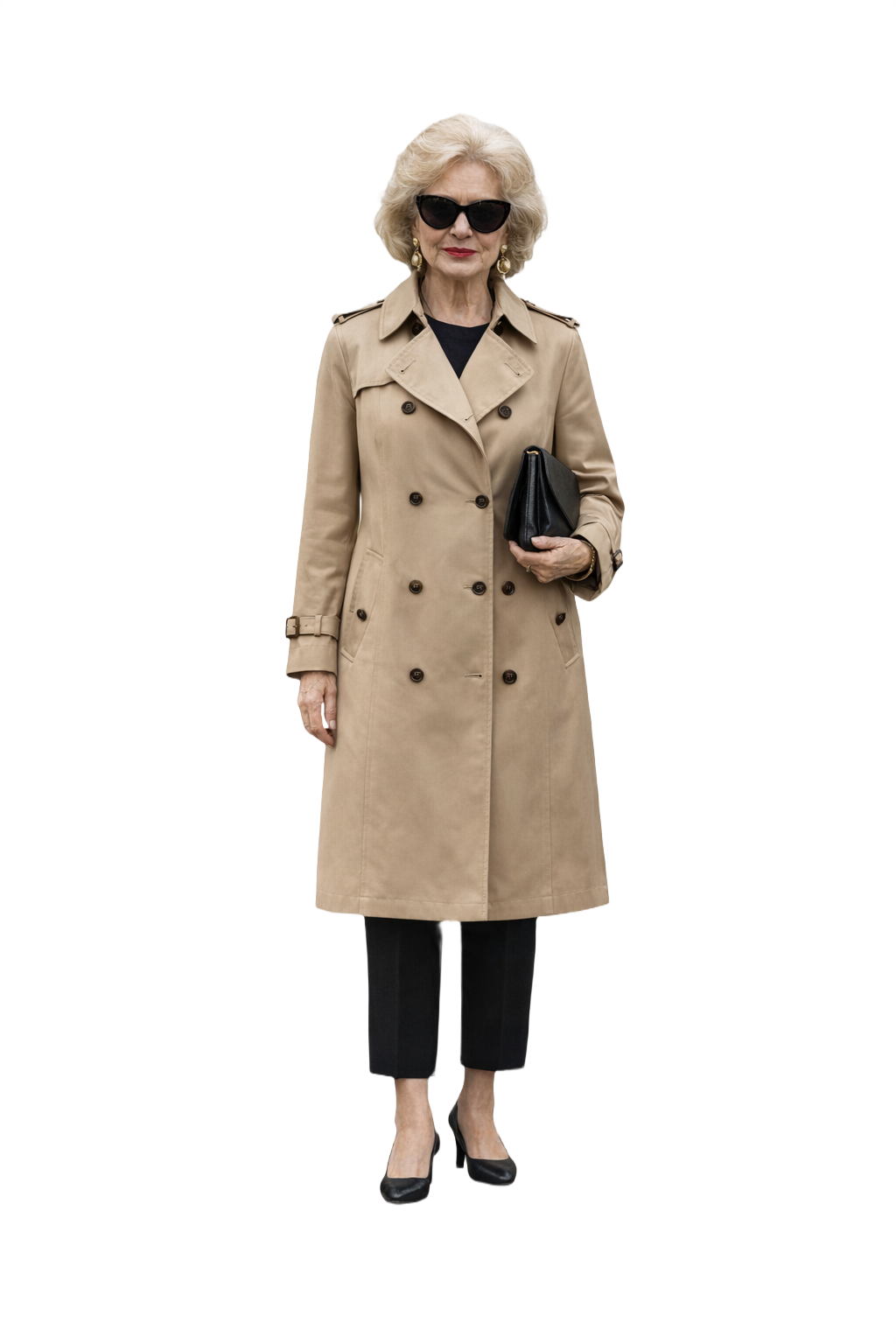 1980s Beige Cotton Trench Coat - Model