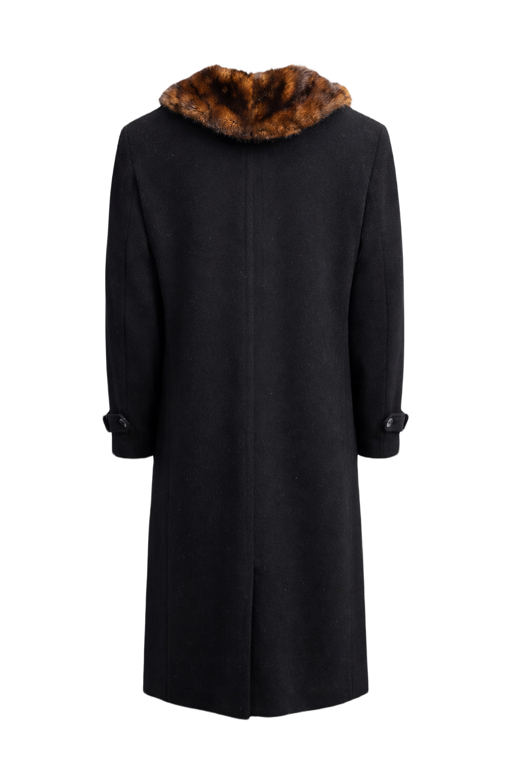 1990s Black Wool Coat - Back View