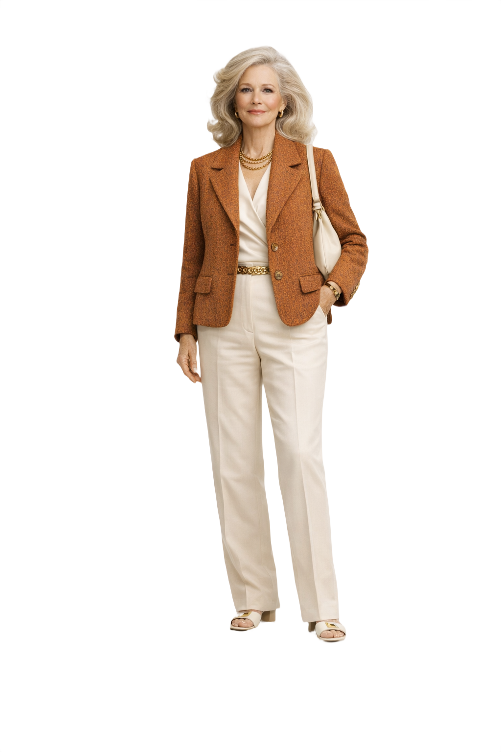 1970s Rust Brown Tweed Blazer - Model