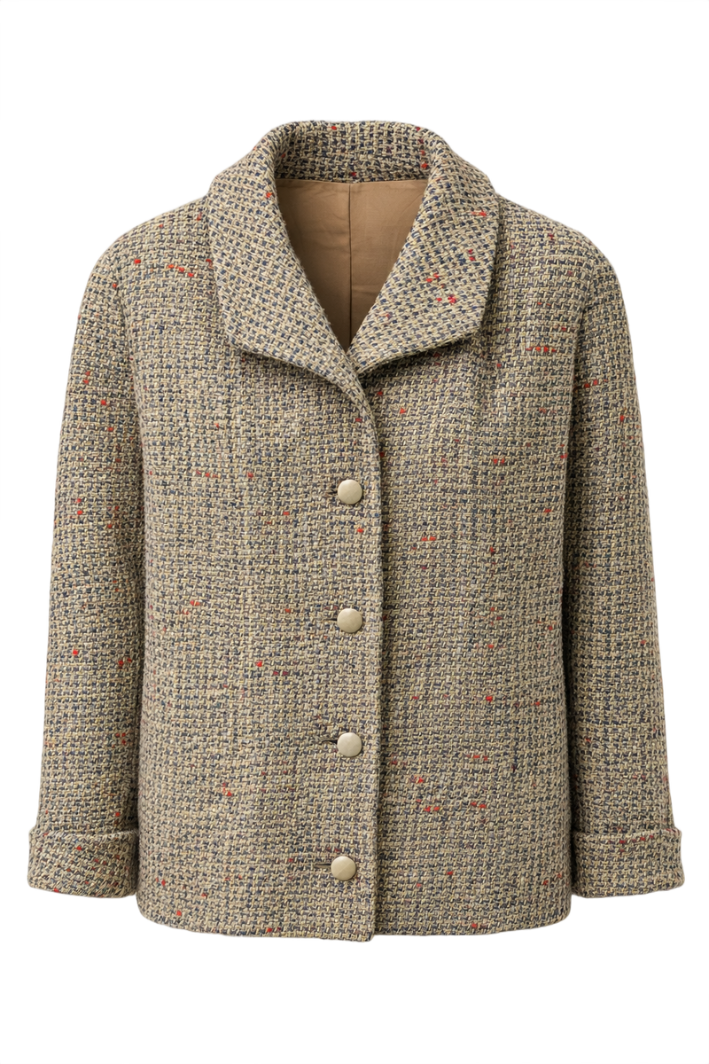 1960s Tan Wool Jacket - Front View