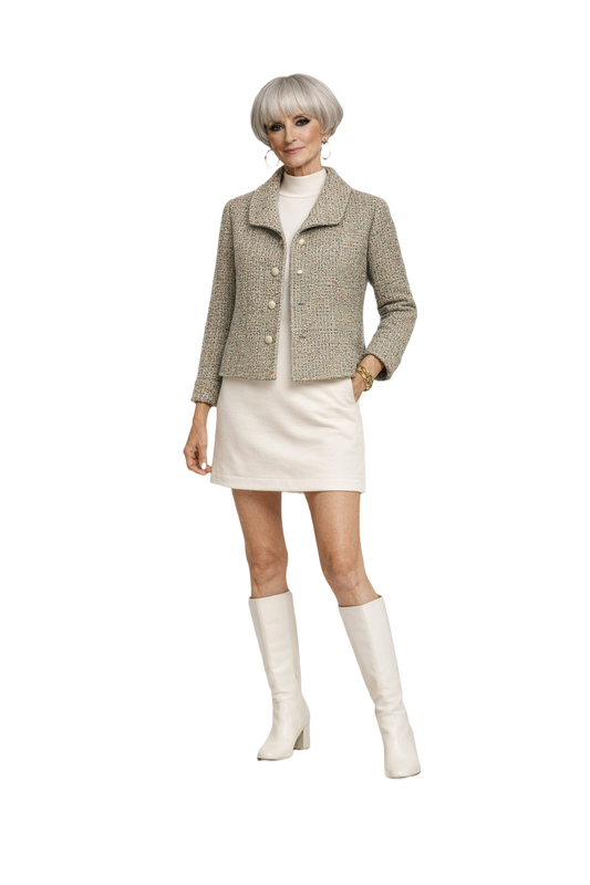 1960s Tan Wool Jacket - Model