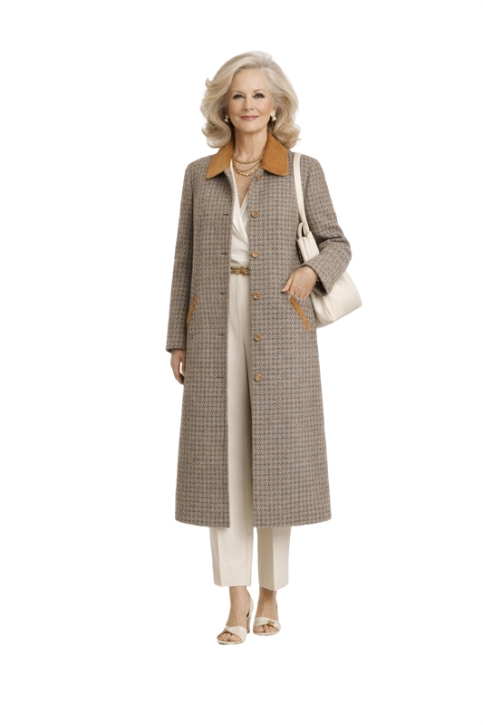 1970s Brown Wool Coat - Model