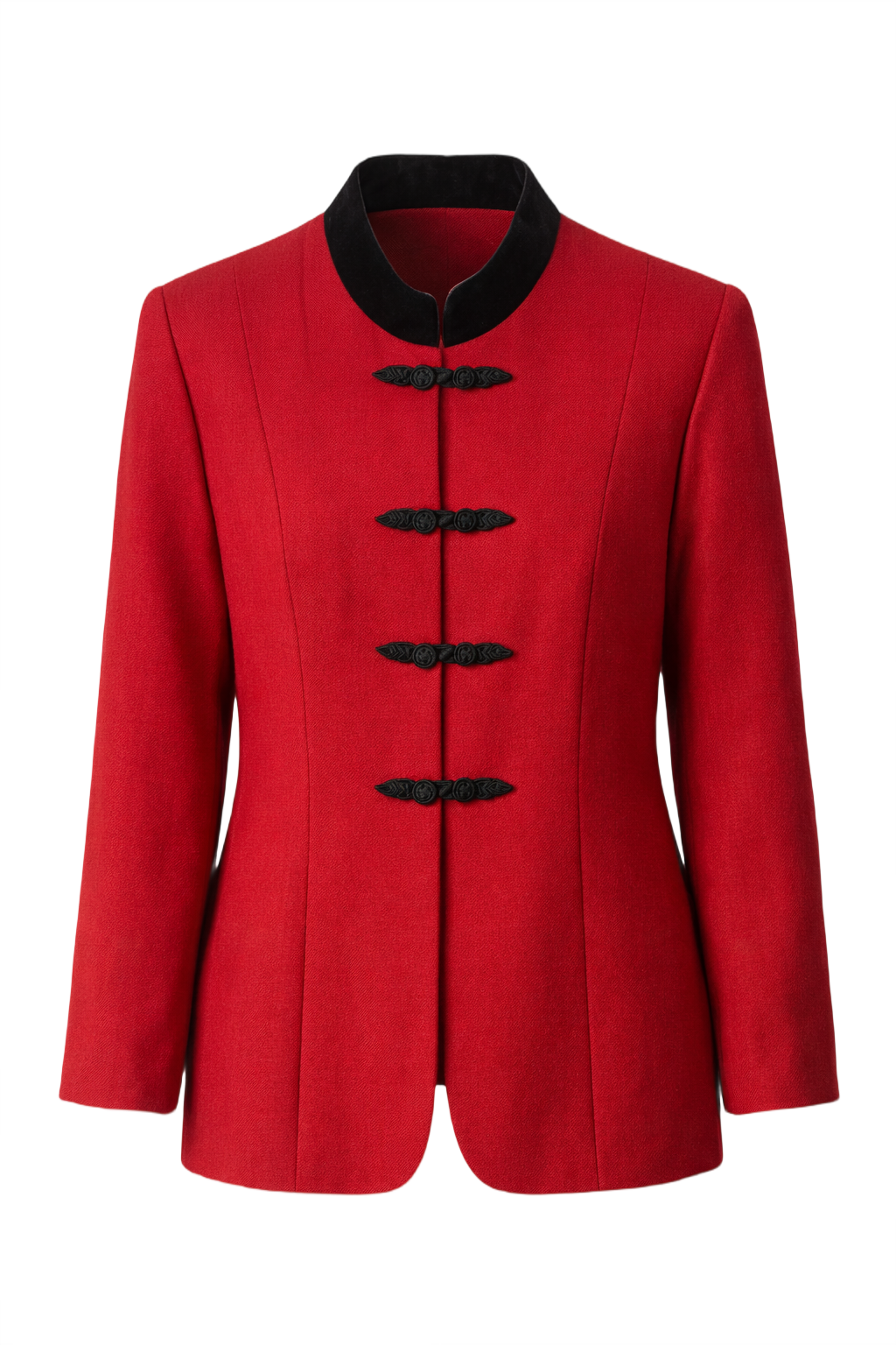 1990s Red Wool Blazer - Front View