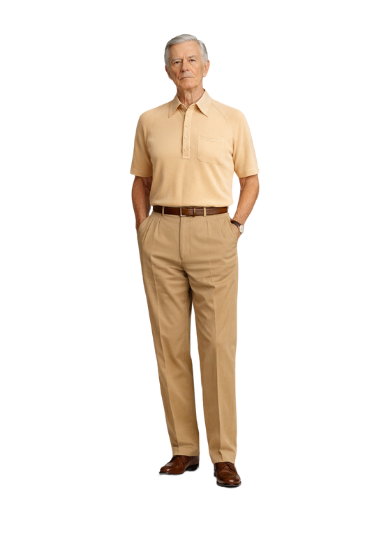 1960s Beige Synthetic Blend Shirt - Model
