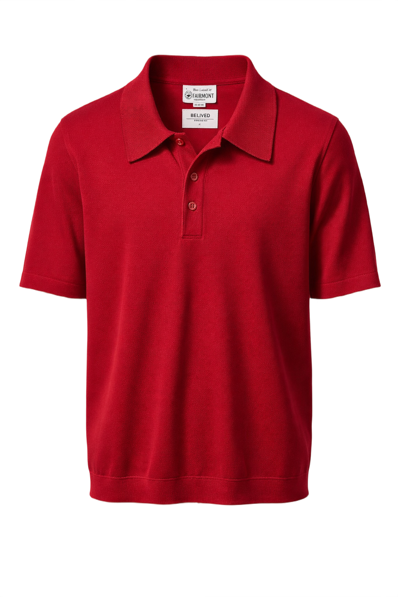 1960s Red Cotton Polo - Front View