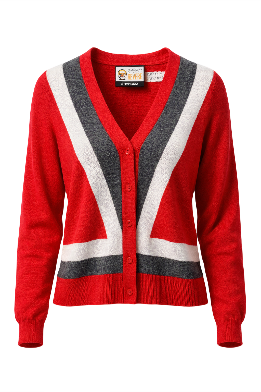 1960s Red Wool Cardigan - Front View