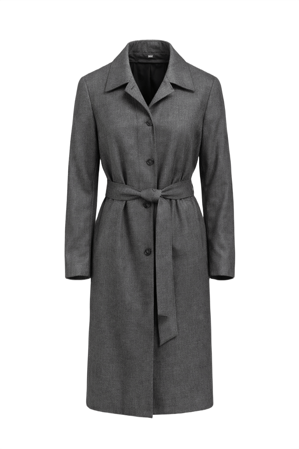 1980s Grey Wool Coat - Front View