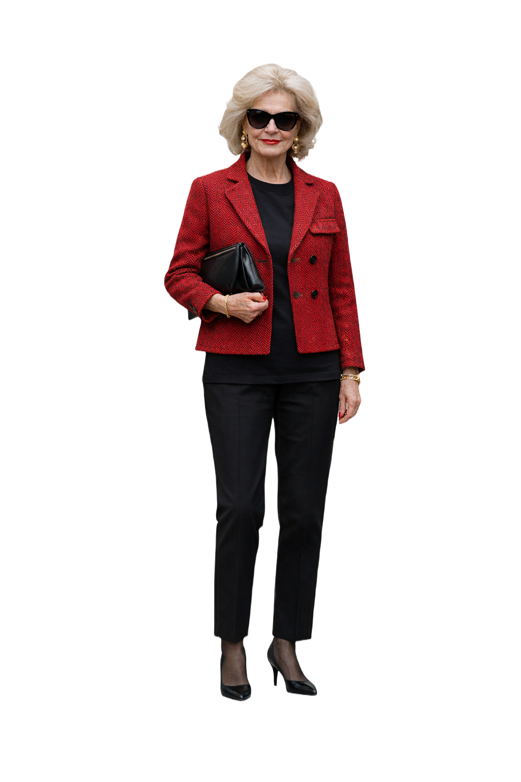 1980s Red Wool Blazer - Model