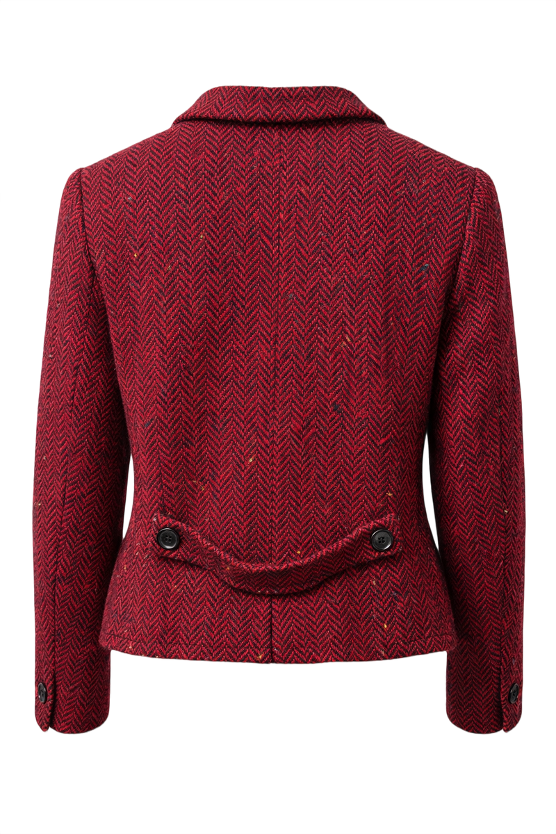 1980s Red Wool Blazer - Back View