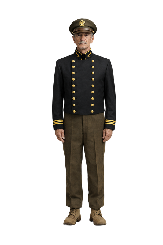 1940s Black Wool Mens Jacket - Model