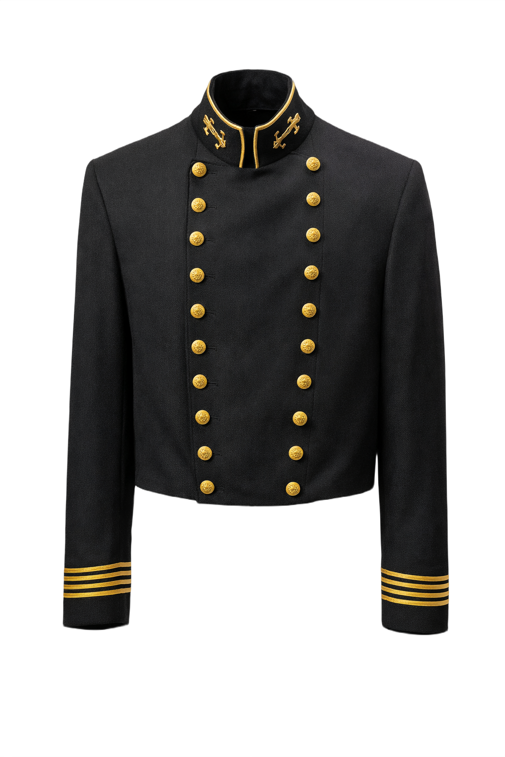 1940s Black Wool Mens Jacket - Front View