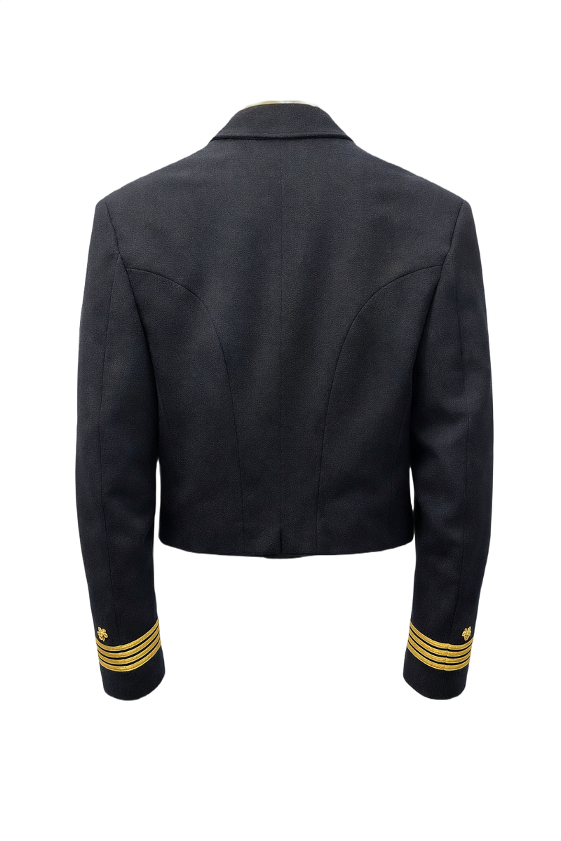 1940s Black Wool Mens Jacket - Back View