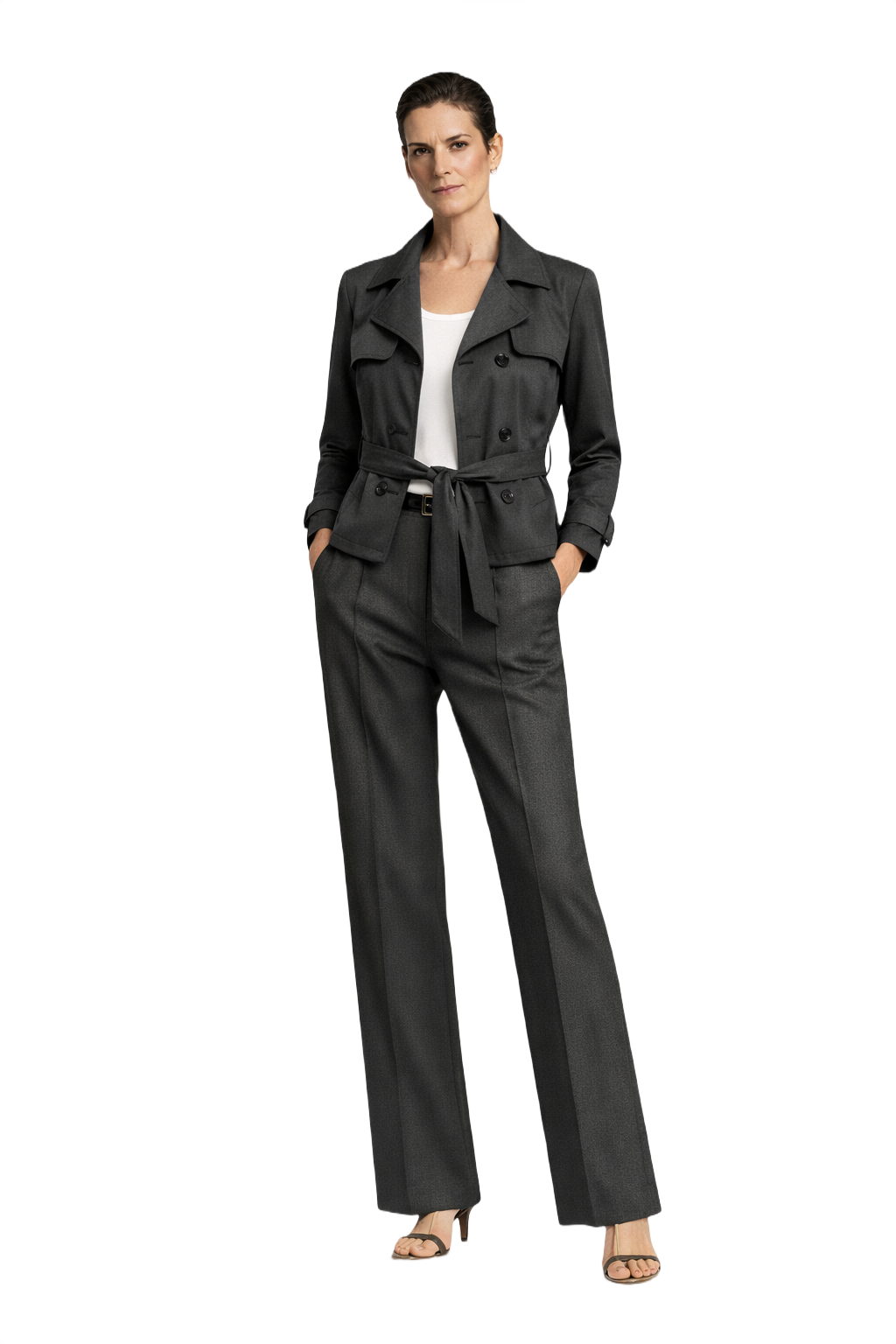 1990s Charcoal Grey Synthetic Jacket - Model