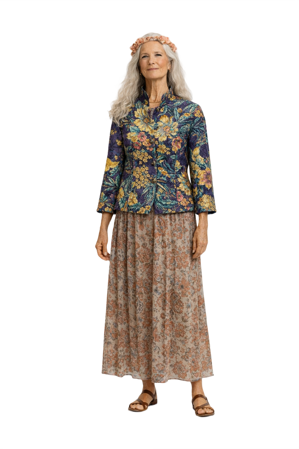 1970s Purple Cotton Blend Jacket - Model