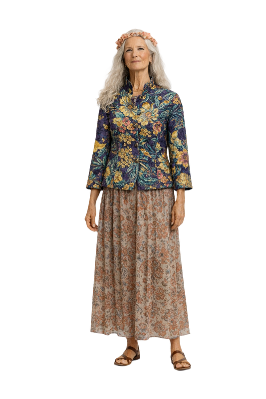 1970s Purple Cotton Blend Jacket - Model