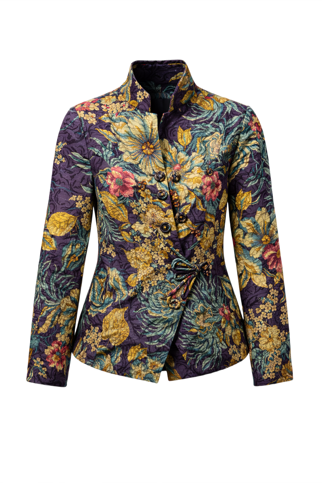 1970s Purple Cotton Blend Jacket - Front View