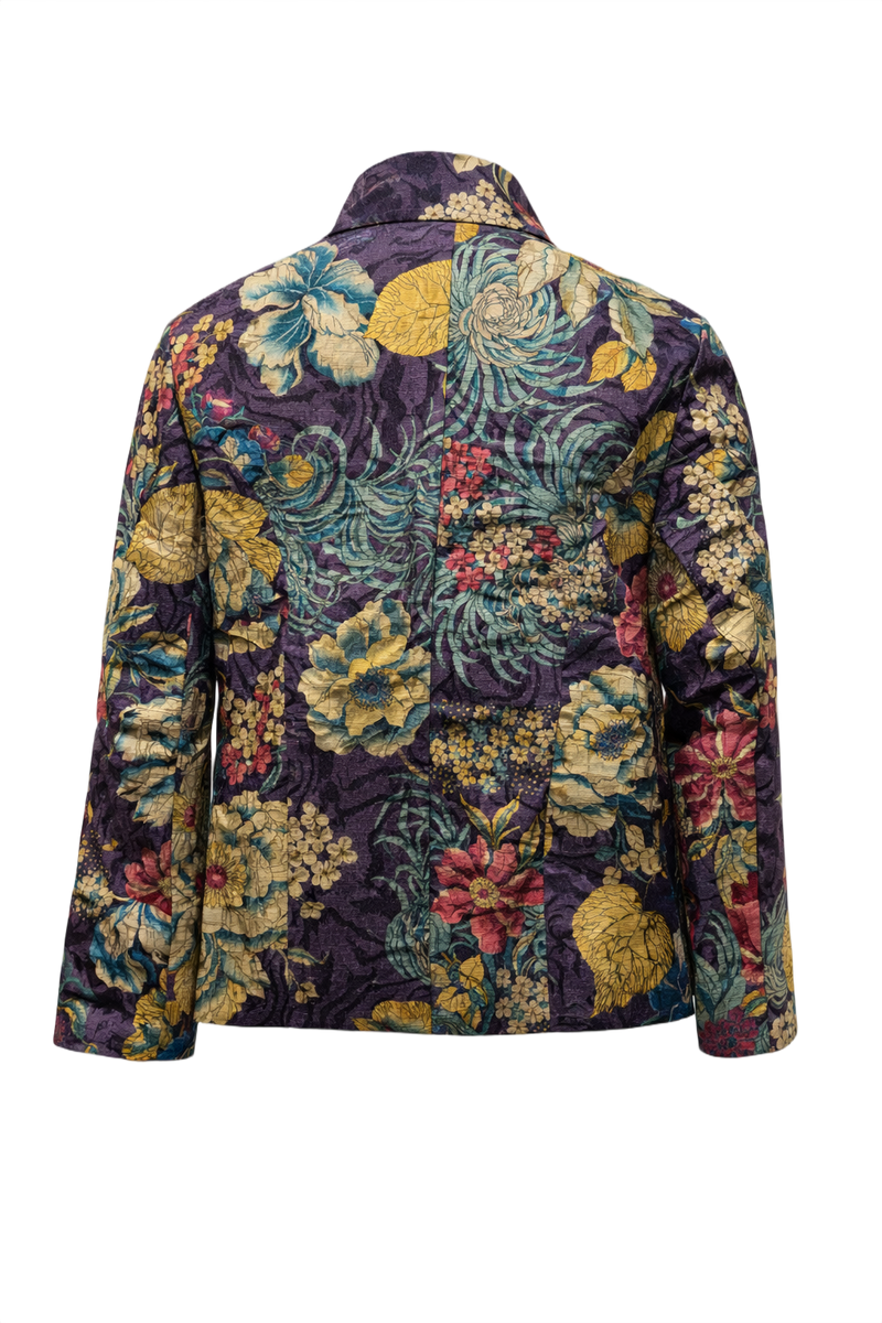 1970s Purple Cotton Blend Jacket - Back View