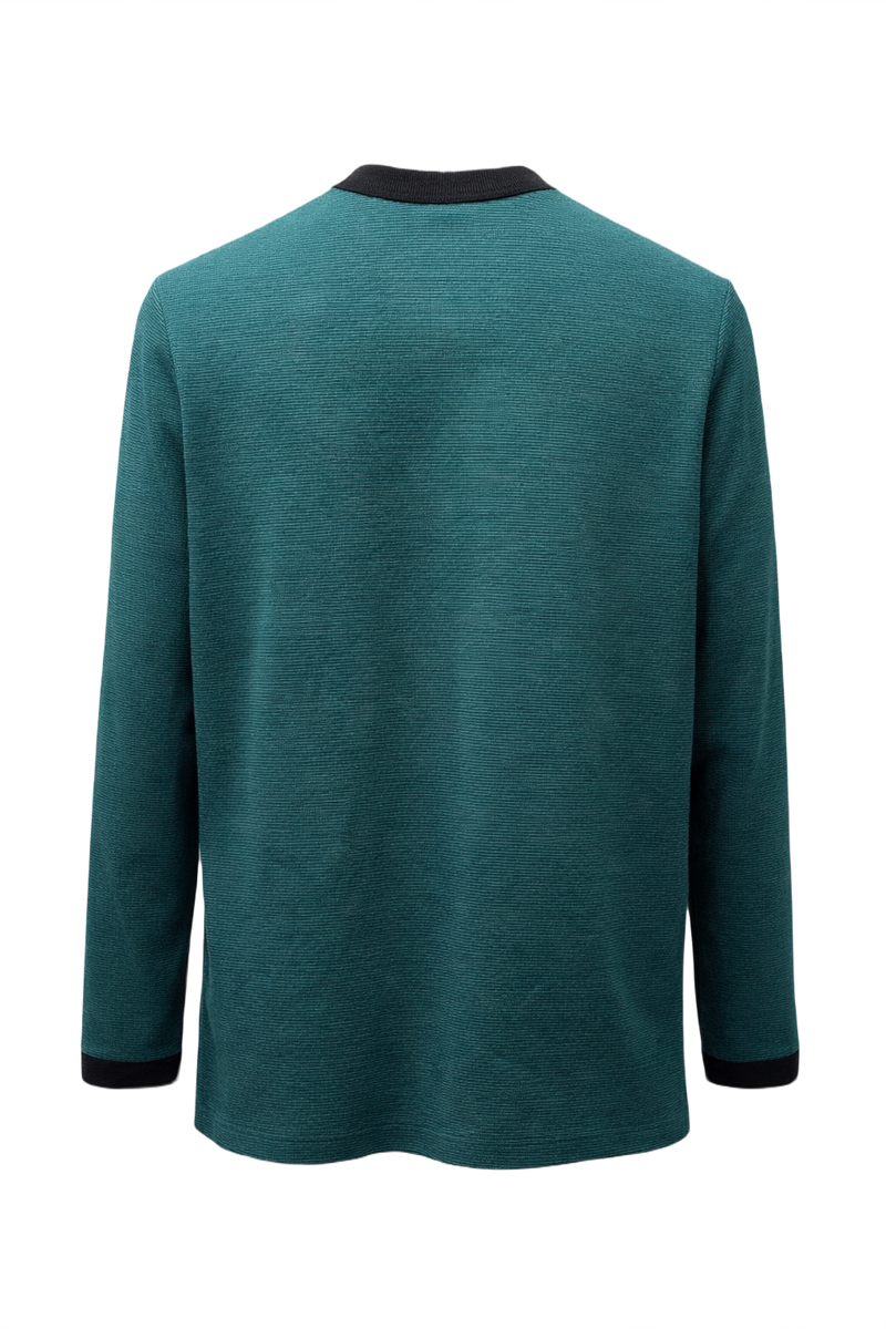 1980s Teal Wool Cardigan - Back View