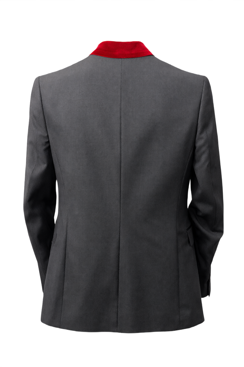 1980s Gray Wool Jacket - Back View
