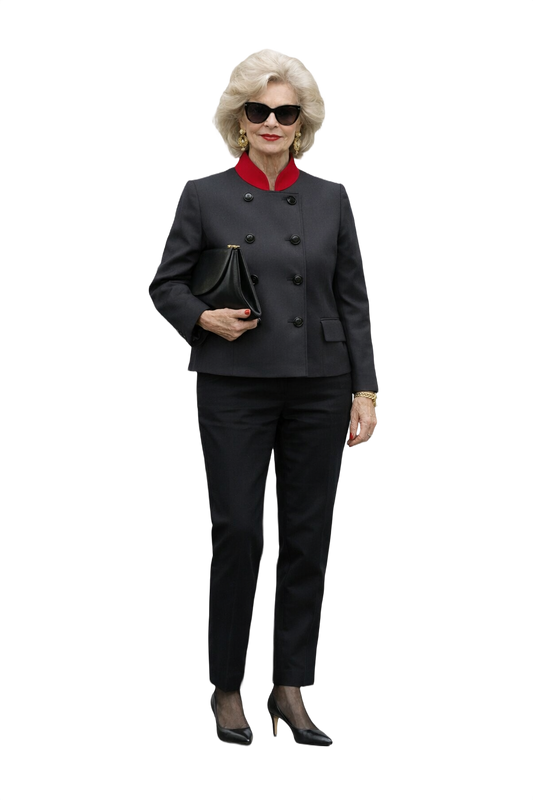 1980s Gray Wool Jacket - Model