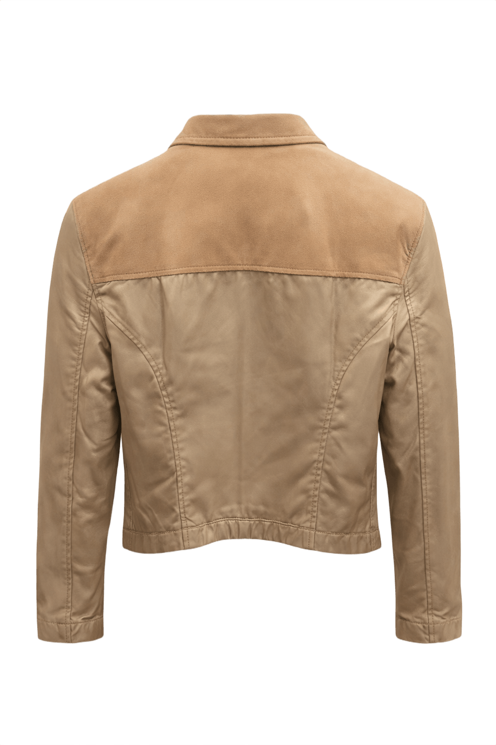 1990s Tan Leather Jacket - Back View