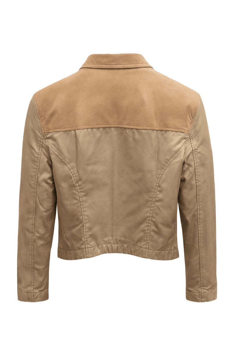 1990s Tan Leather Jacket - Back View