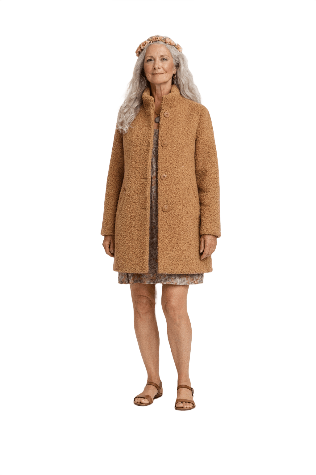 1970s Camel Brown Synthetic Coat - Model