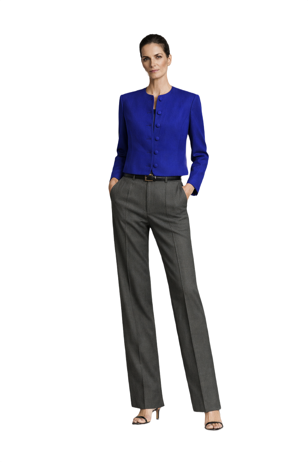 1990s Royal Blue Linen Blazer - Model