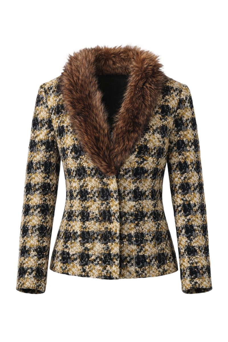 1960s Cream White Wool Jacket - Front View