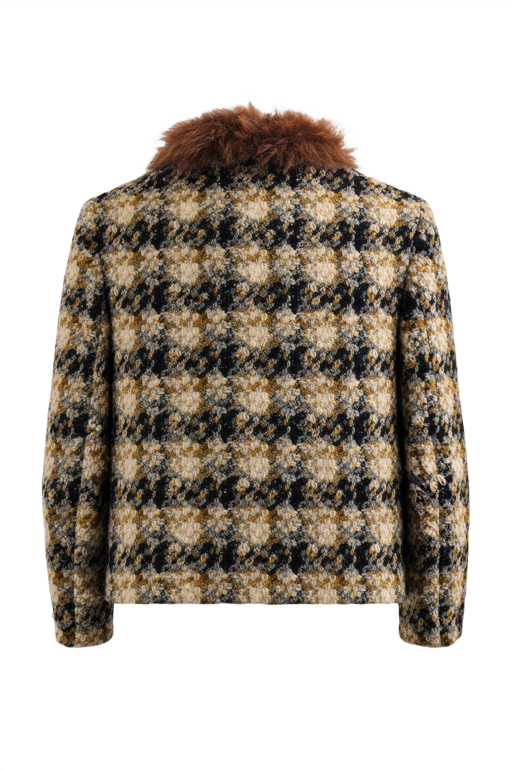 1960s Cream White Wool Jacket - Back View