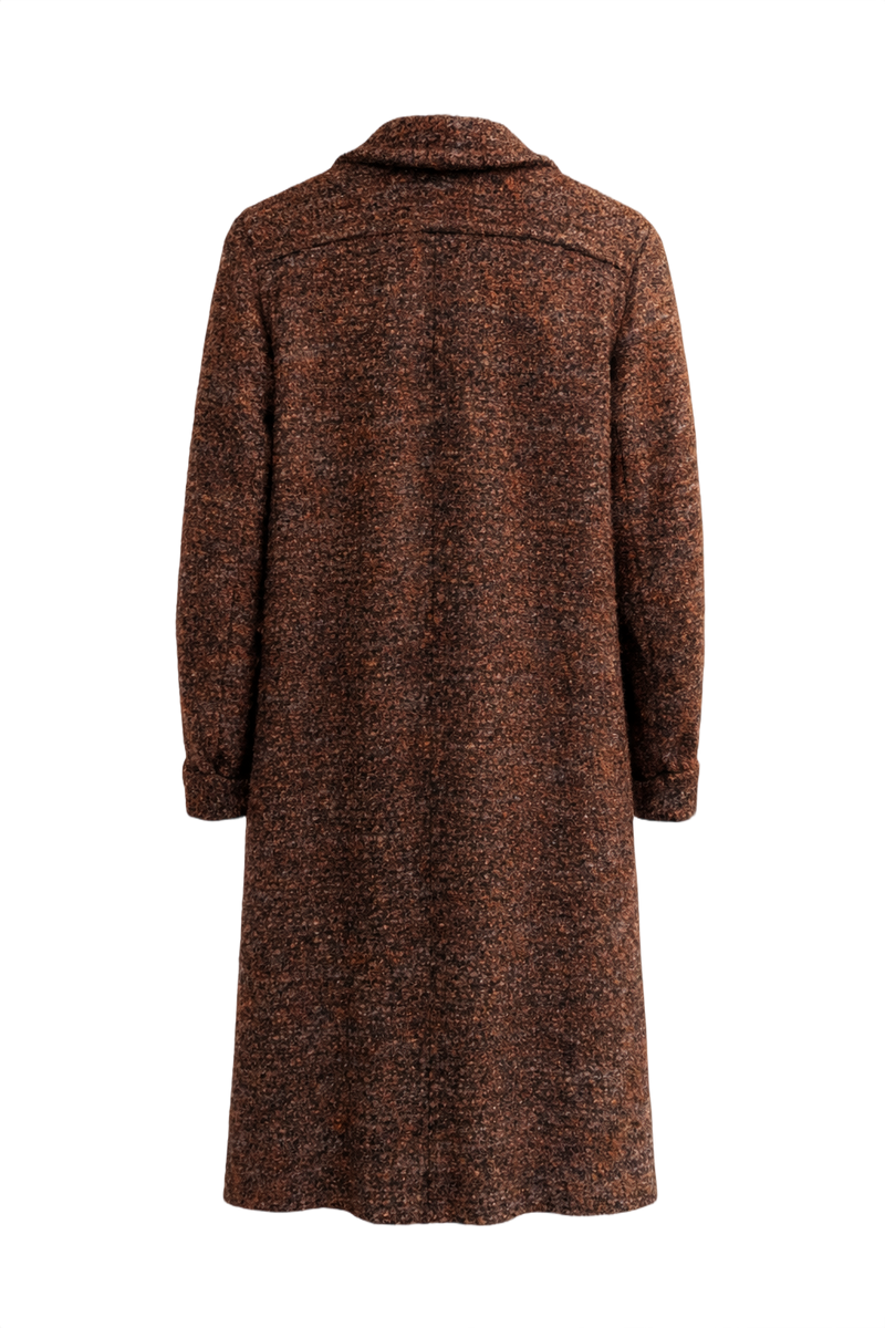 1970s Rust Brown Wool Coat - Back View