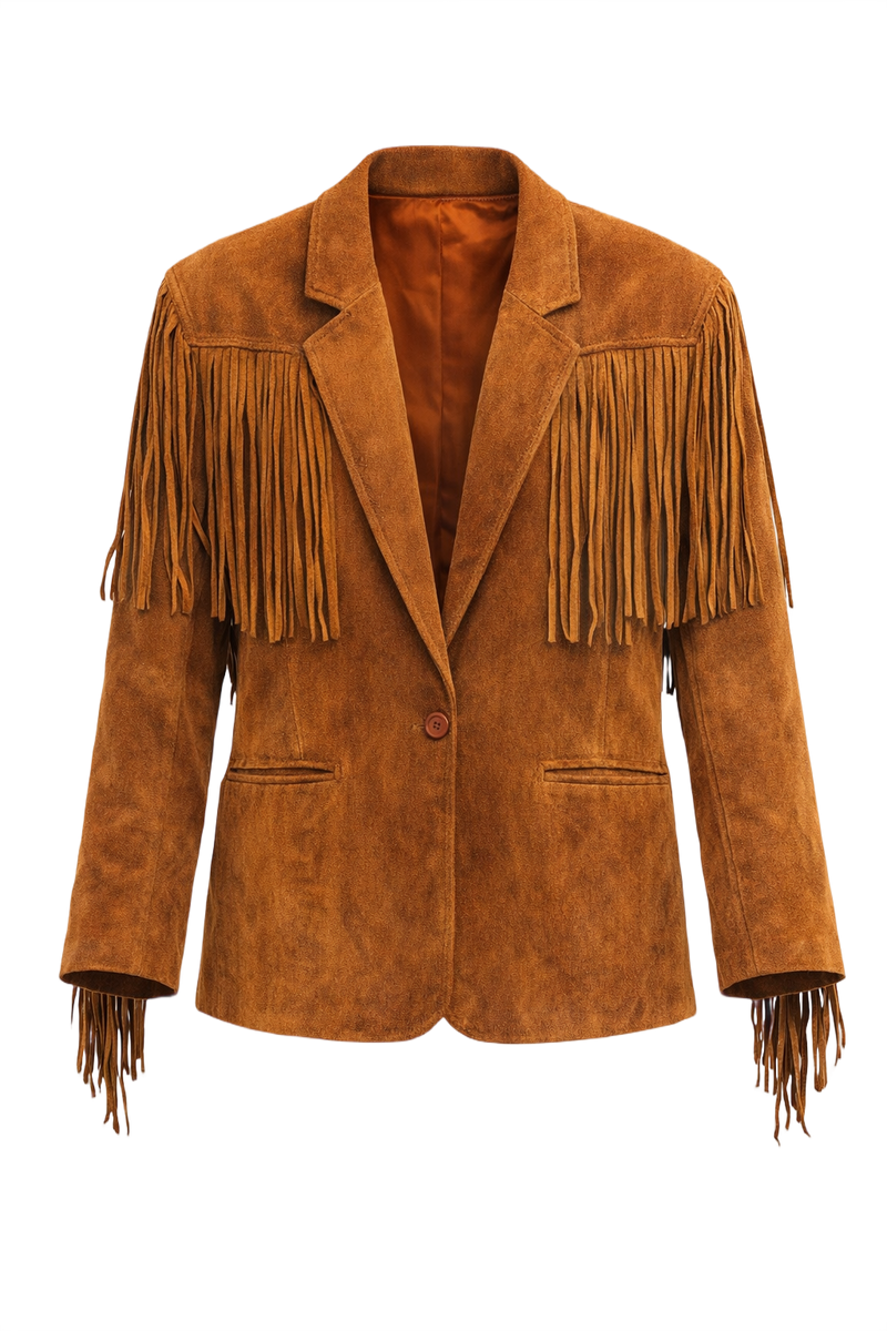 1970s Tan Suede Jacket - Front View
