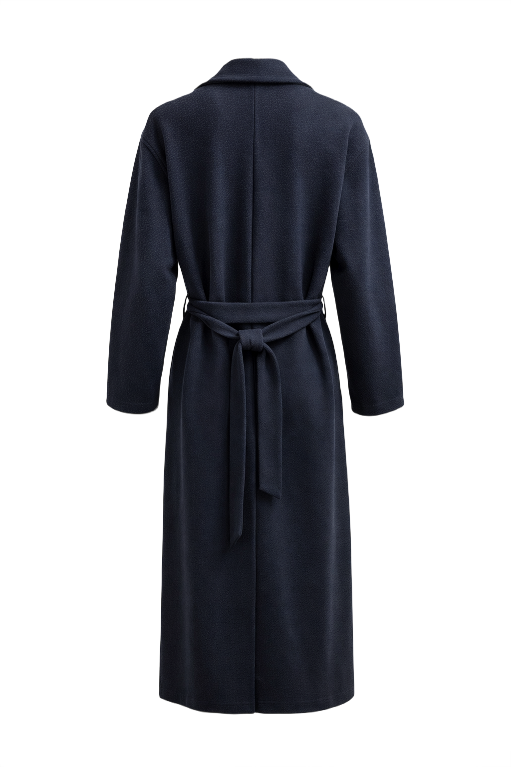 1990s Navy Blue Wool Coat - Back View