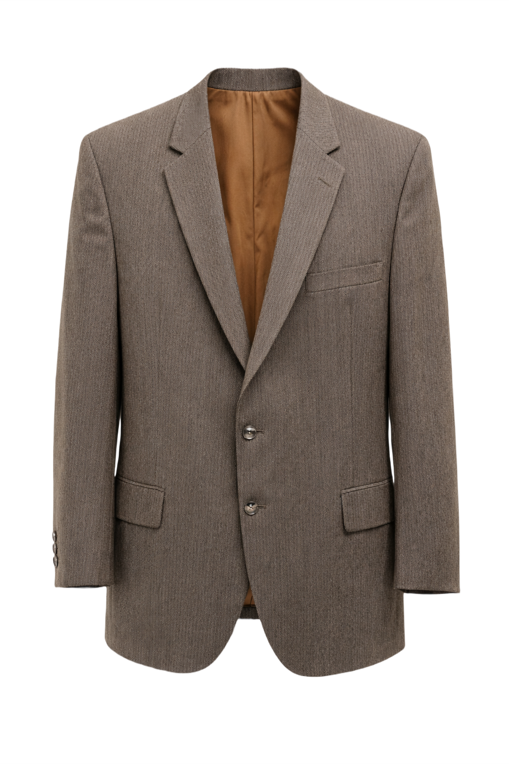 1980s Taupe Wool Blend Blazer - Front View