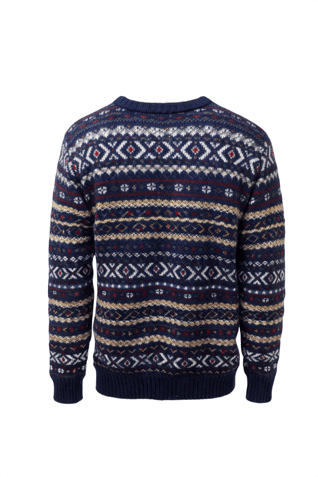 1970s Navy Blue Wool Cardigan - Back View