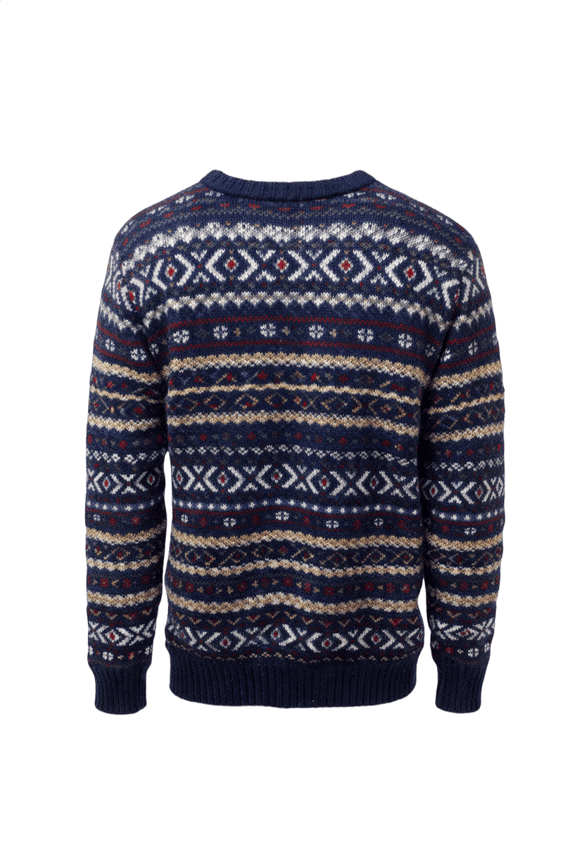 1970s Navy Blue Wool Cardigan - Back View