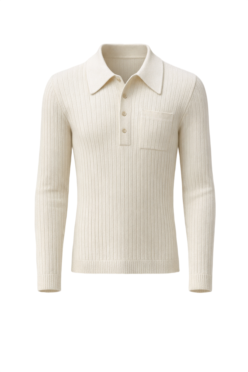 1980s Cream White Wool Sweater - Front View