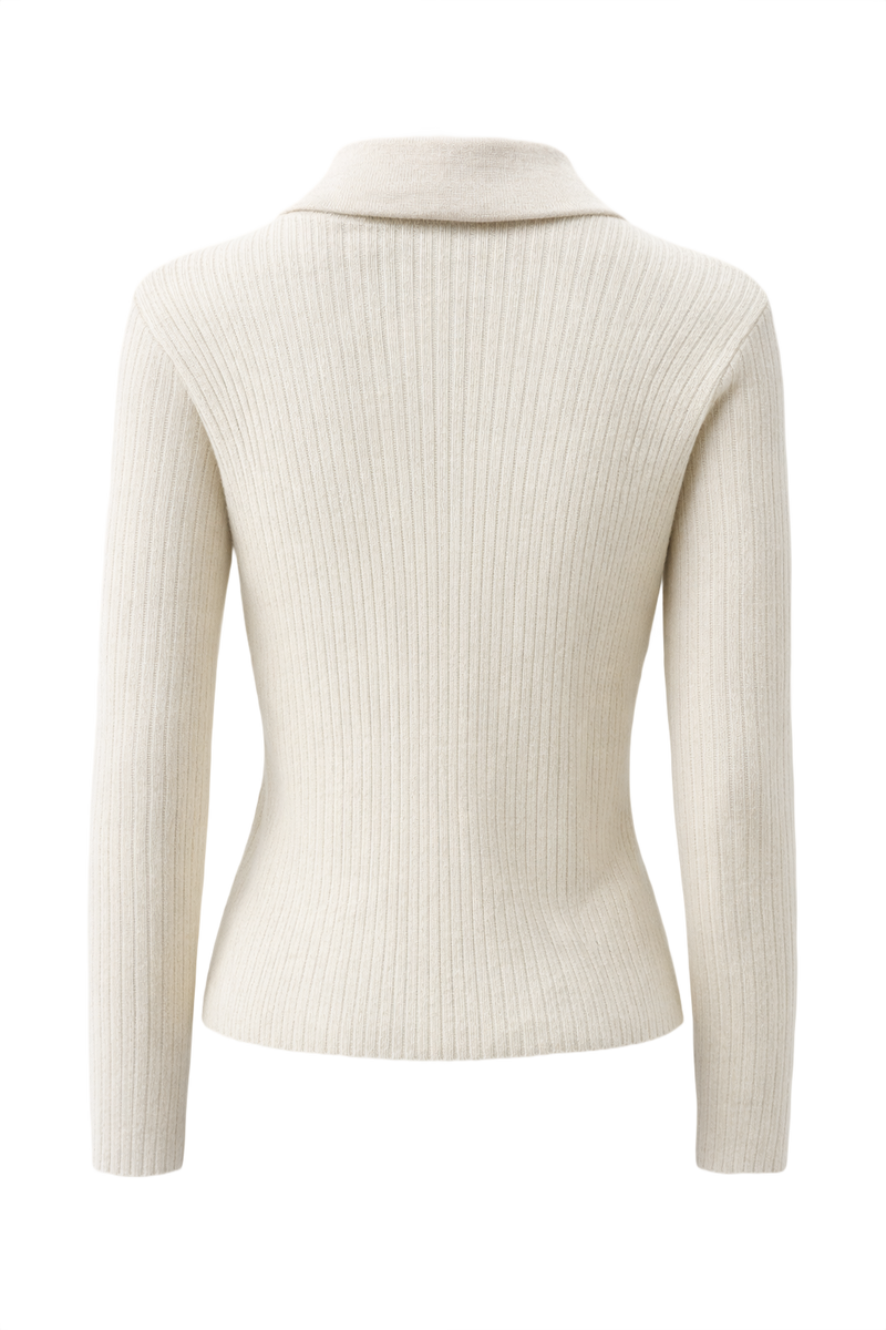 1980s Cream White Wool Sweater - Back View