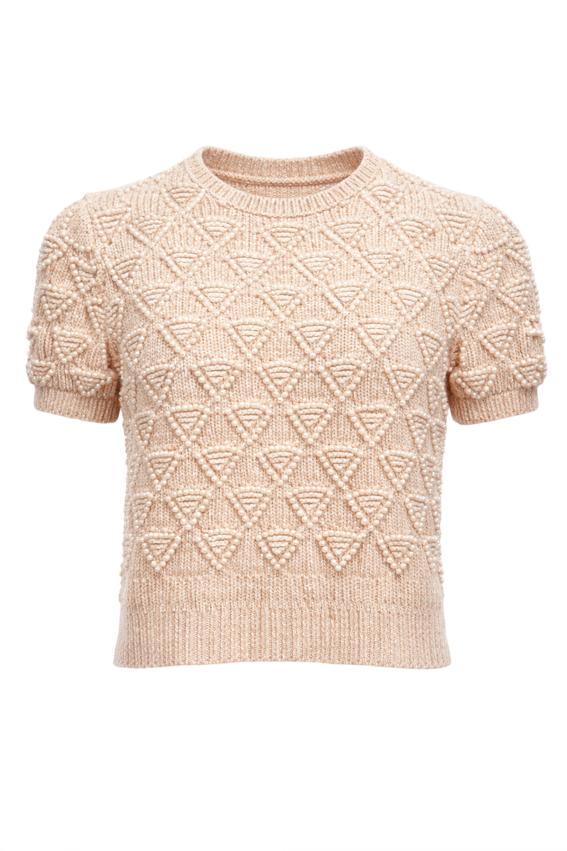 1990s Cream Wool Sweater - Front View