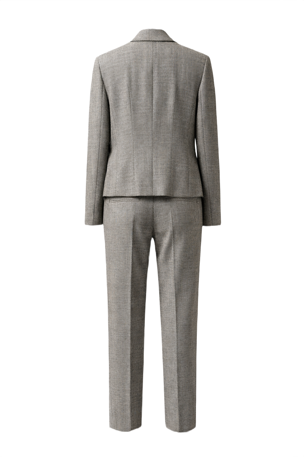 1990s Grey Woven Fabric Matching Set - Back View