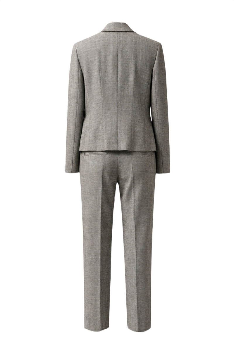 1990s Grey Woven Fabric Matching Set - Back View