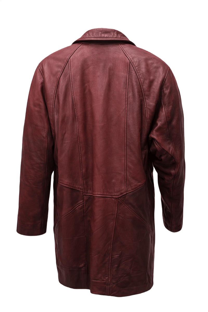 1980s Burgundy Leather Jacket - Back View
