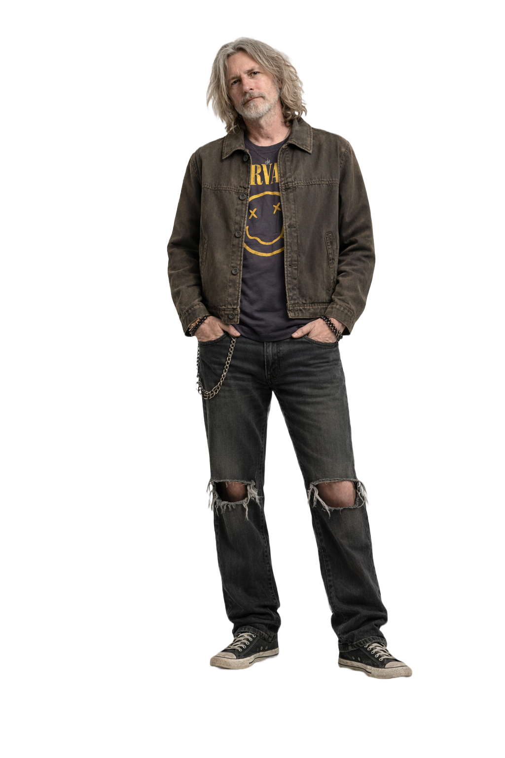 1990s Faded Brown Cotton Jacket - Model