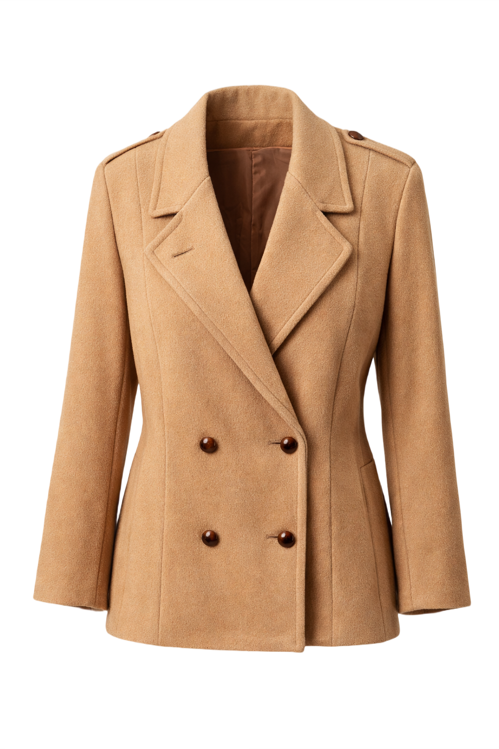 1990s Camel Wool Blazer - Front View
