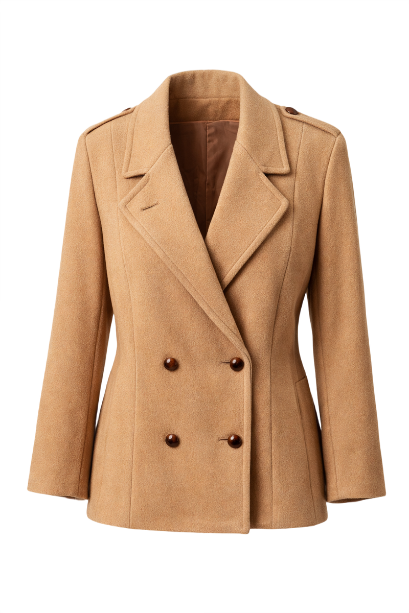 1990s Camel Wool Blazer - Front View