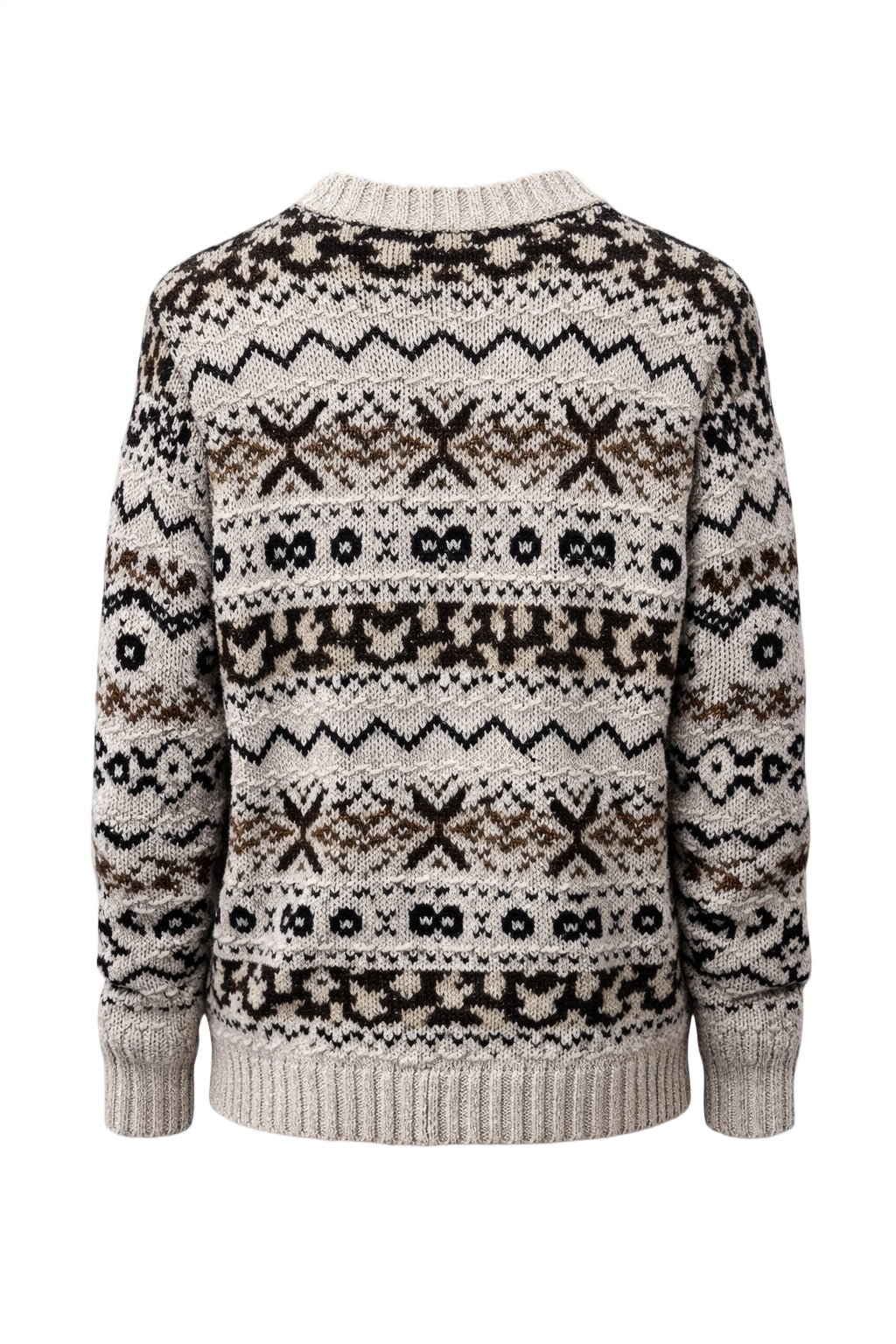 [1990s] Cream Wool Sweater - Back View