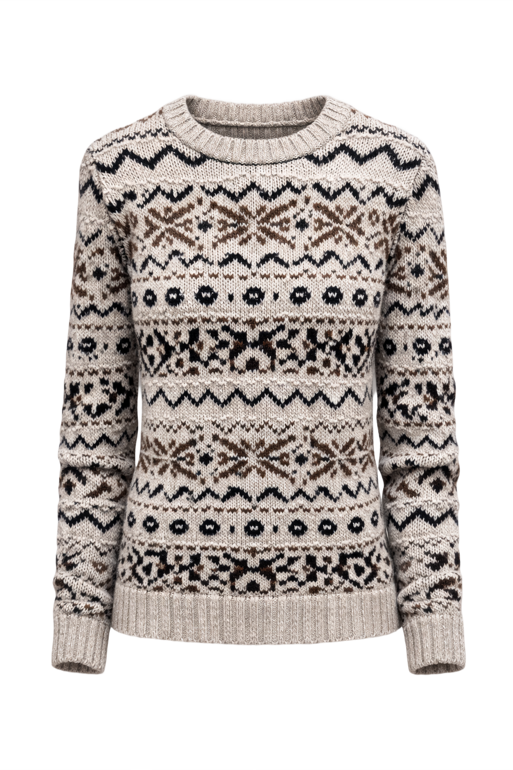 [1990s] Cream Wool Sweater - Front View