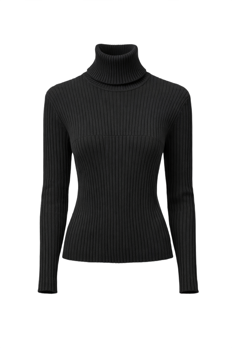 1990s Black Wool Sweater - Front View